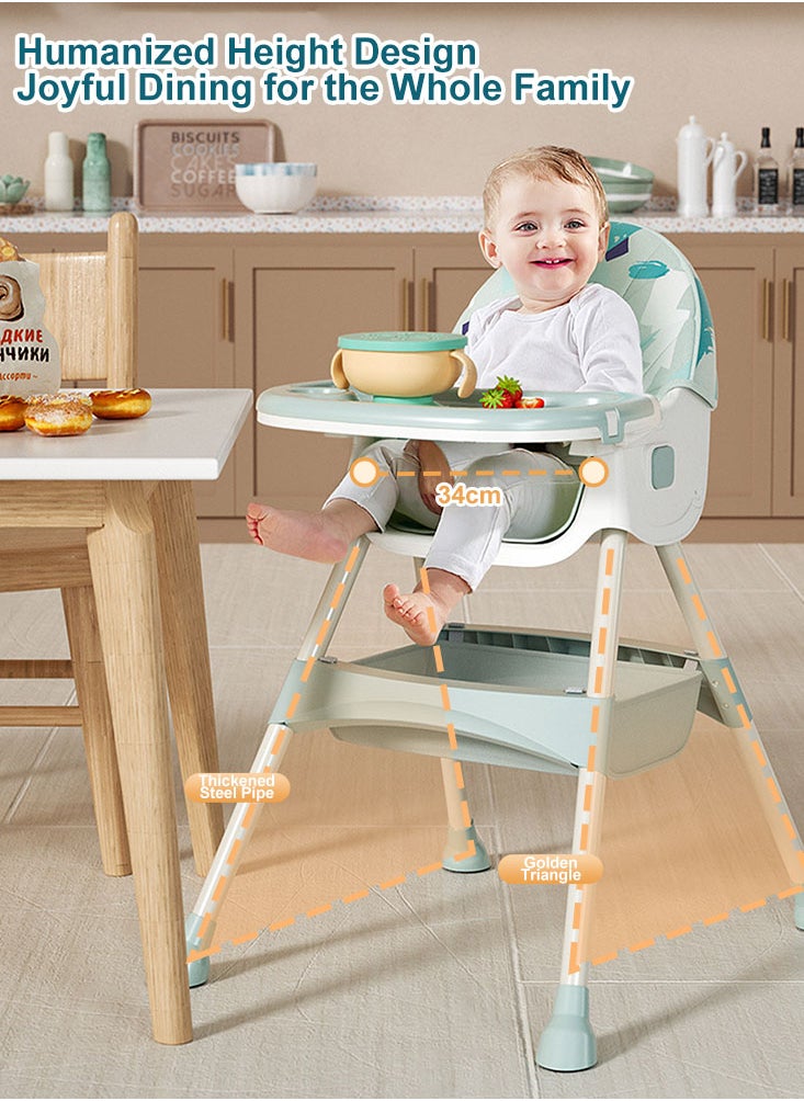 Baby High Chair for Toddlers Foldable Feeding Chair Adjustable Backrest Baby Highchair with Double Removable Tray - pzsku/Z3D321B0BB58CA6A5080EZ/45/_/1708336312/b77be5bd-3172-437d-85b4-7b601274dac9