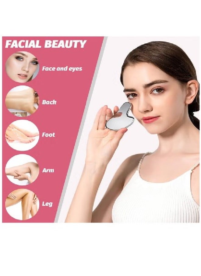 Generic Gua Sha Facial Tool, Stainless Steel Gua Sha Board, Massage Beauty Skin Care Tool, Food-Grade Stainless Steel Material Anti-aging And Wrinkles  - Image 2