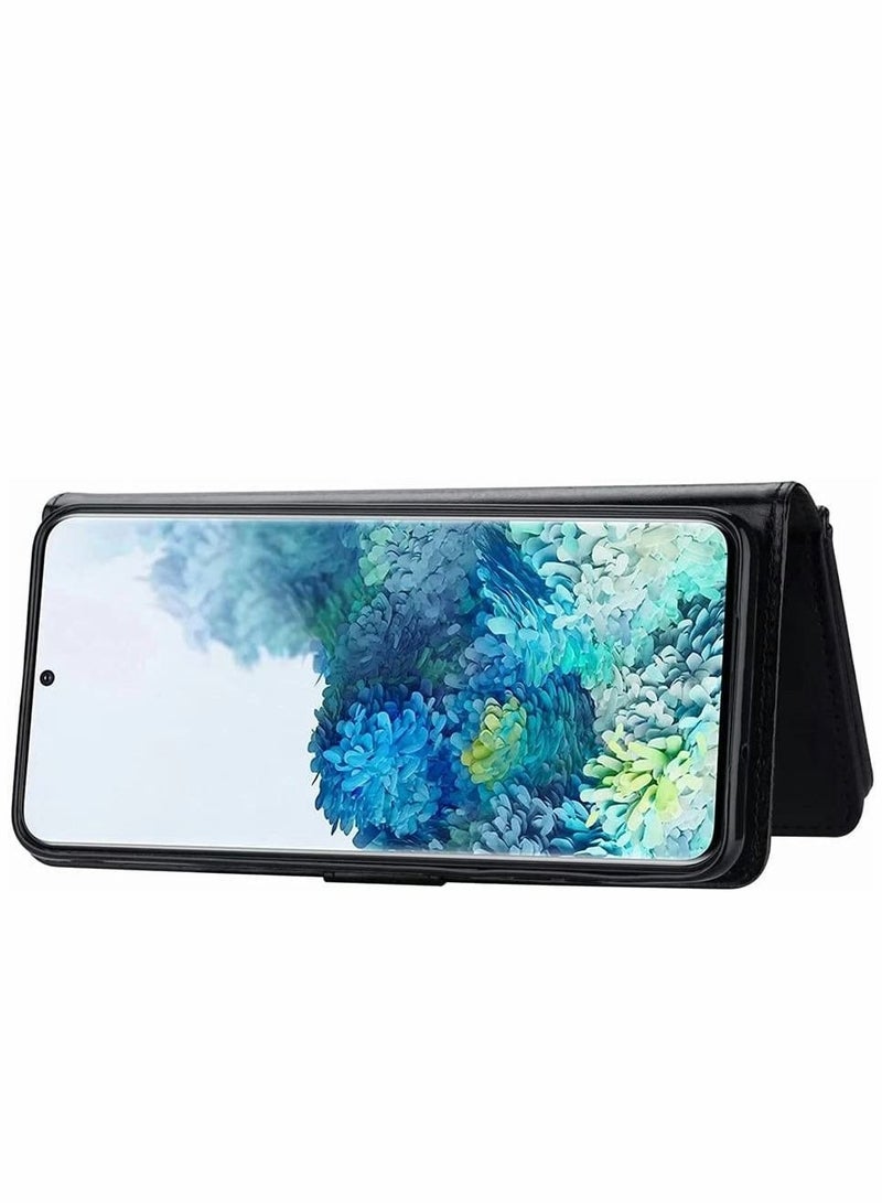 Captaintech Case for Galaxy Note 20 Ultra Case, 5G Wallet Luxury Cash Credit Card Slots Holder Carrying Flip PU Leather Cover Samsung Note20 Black - Image 3