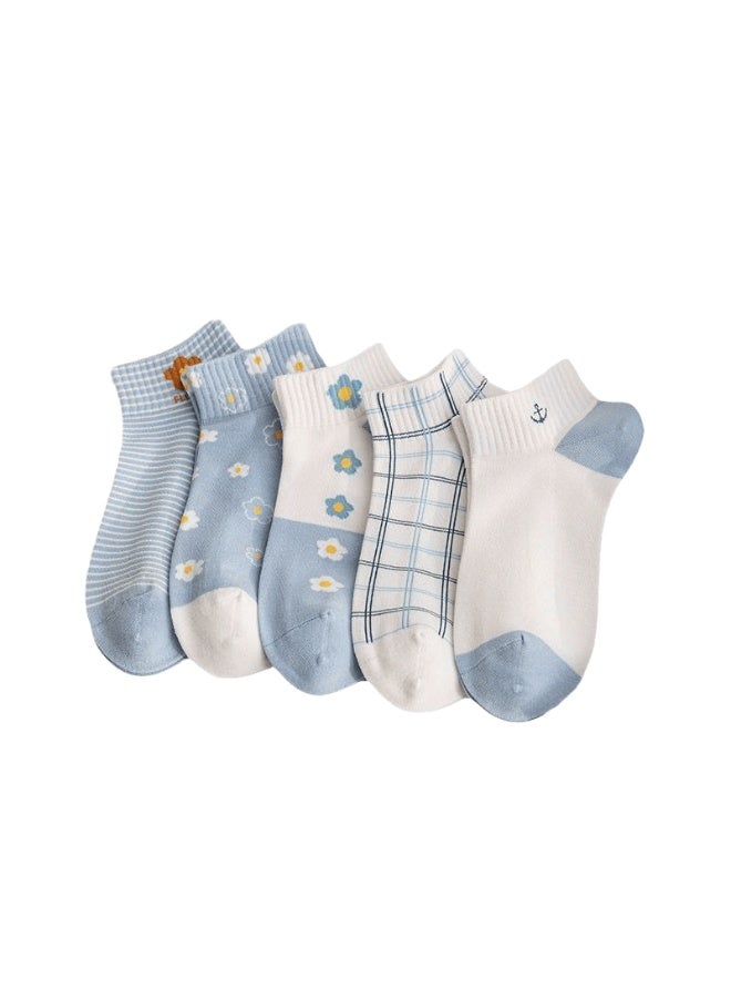 SMARTEDGE Women's Floral Print Ankle Socks - Stylish Summer Ankle Socks - 6 Pairs in Assorted Colors. Modern Design