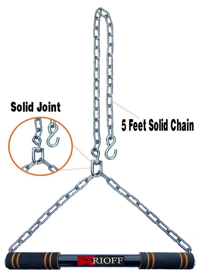 قضيب ريوف® لزيادة الطول بطول 5 أقدام، قضيب سحب منزلي مع سلسلة متينة للغاية، وزن ثقيل (5 أقدام) برتقالي - Image 3