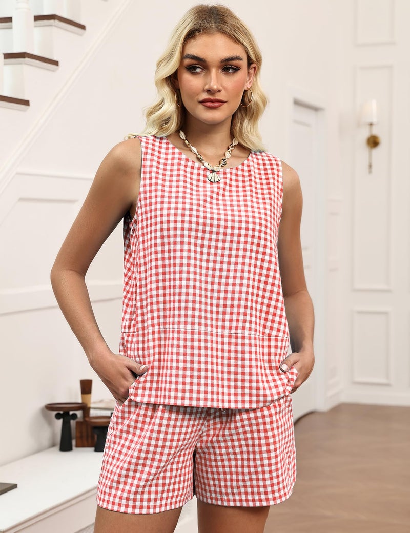 LOMON Spring Lounge Sets for Women Jogging Suit Two Piece Outfits Casual Short Sleeve Sleepwear Drawstring Shorts - Image 4