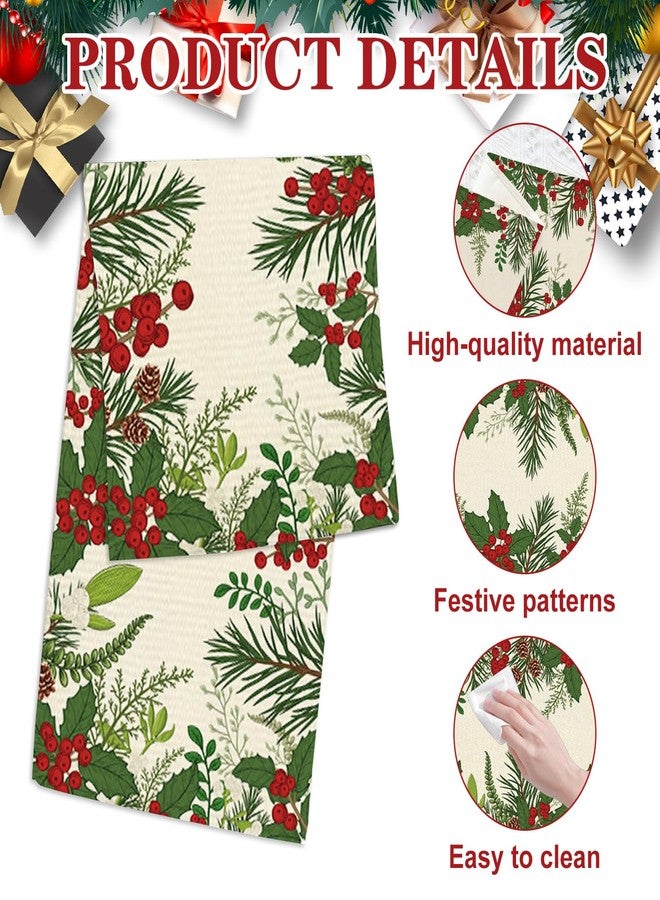 Nlicrst Christmas Table Runner 12x71 Inch , Elegant Pinecone Pattern Table Decor for Holiday Party, Dining , Kitchen, Buffet - Festive Christmas Table Decorations - Image 3