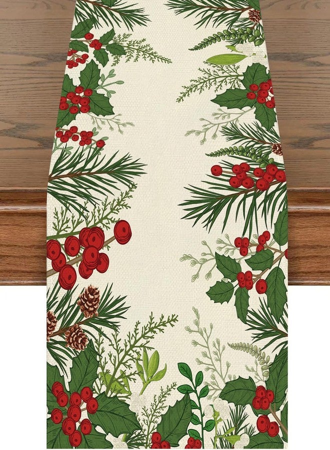 Nlicrst Christmas Table Runner 12x71 Inch , Elegant Pinecone Pattern Table Decor for Holiday Party, Dining , Kitchen, Buffet - Festive Christmas Table Decorations - Image 1