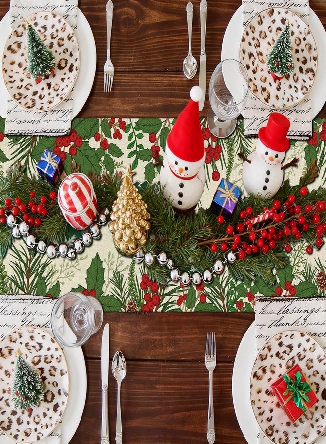 Nlicrst Christmas Table Runner 12x71 Inch , Elegant Pinecone Pattern Table Decor for Holiday Party, Dining , Kitchen, Buffet - Festive Christmas Table Decorations - Image 5