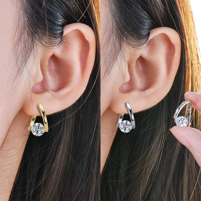 Excefore Fashionable Earring Set, Gold and Silver, 2 Pairs in 1, Suitable for Various Occasions, Women's Jewelry - Image 2
