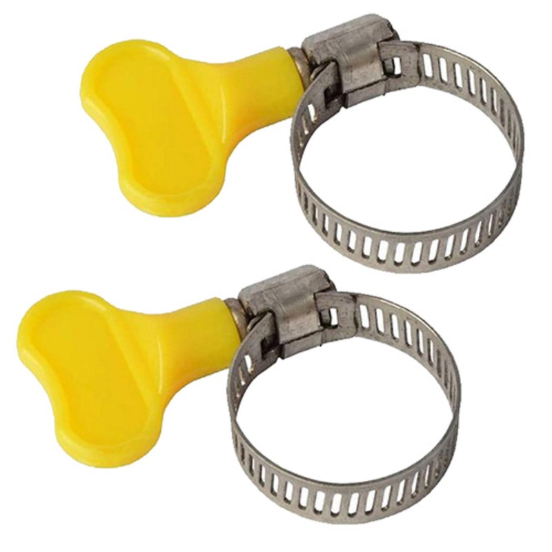 Rana Store Aviz Ave Multifunction Metal Hose Clamp 2 Pack, 3/4 Inch, Yellow - by Rana Store - Image 1