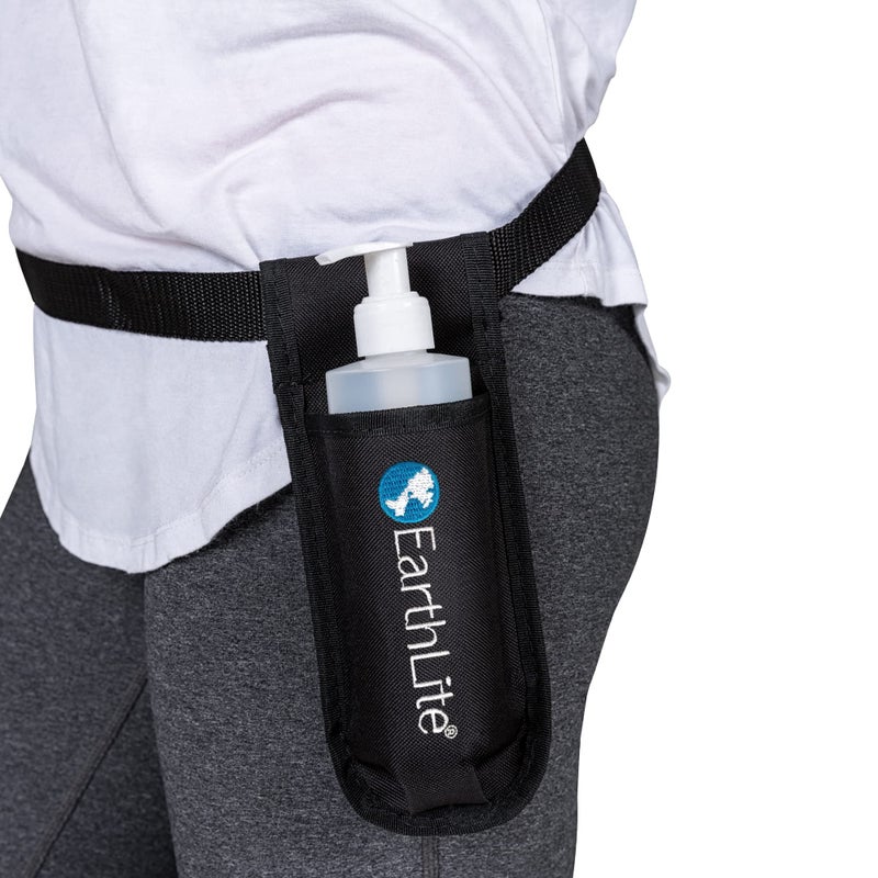 EarthLite Massage Bottle Holster Single Kit - Incl. 1 Bottle, Heavy Duty Strap, Adjustable for Massage Oil & Massage Lotion (1x 8oz) - Image 1