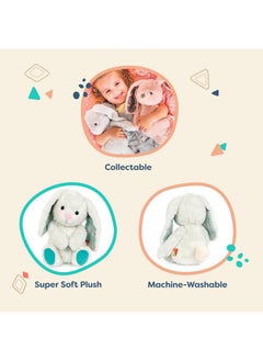 B. Toys B. toys- B. softies- 12" Plush Bunny- Soft & Cuddly Plush Bunny - Huggable Stuffed Animal Rabbit Toy - Washable- Happy Hues- Peppy Mint Bunny- 0 Months +  - Image 3