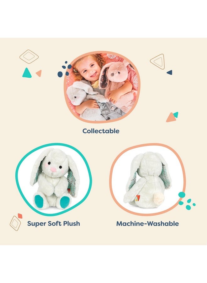 B. toys- B. softies- 12" Plush Bunny- Soft & Cuddly Plush Bunny - Huggable Stuffed Animal Rabbit Toy - Washable- Happy Hues- Peppy Mint Bunny- 0 Months + - Image 3