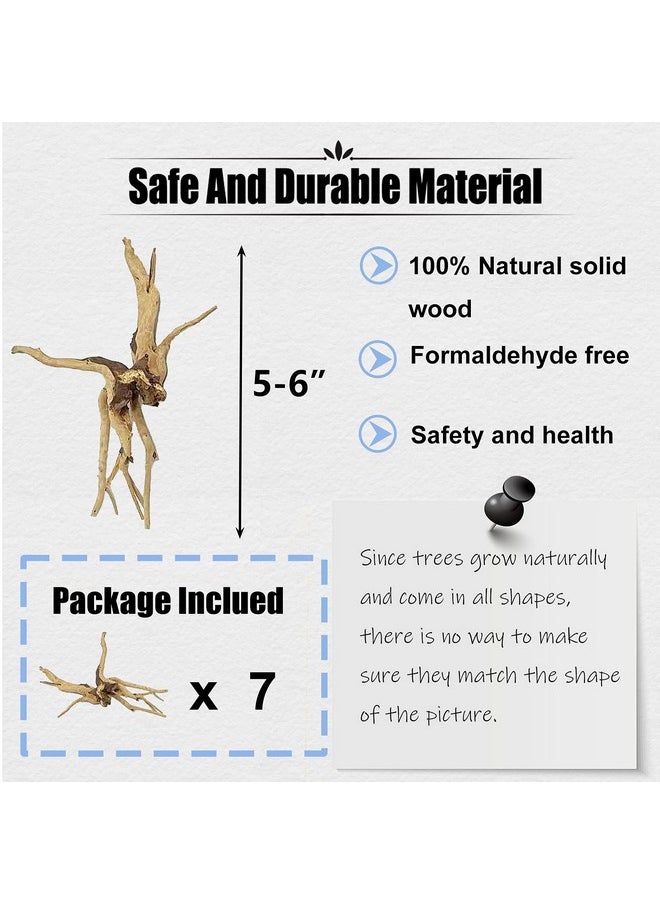 Kathson 7 Pcs Natural Aquarium Driftwood Reptile Branches Wood Terrarium Ornament Trunk Fish Tank Log Habitat Decoration Tree Stump Decor Assorted Sizes Wood  - Image 2
