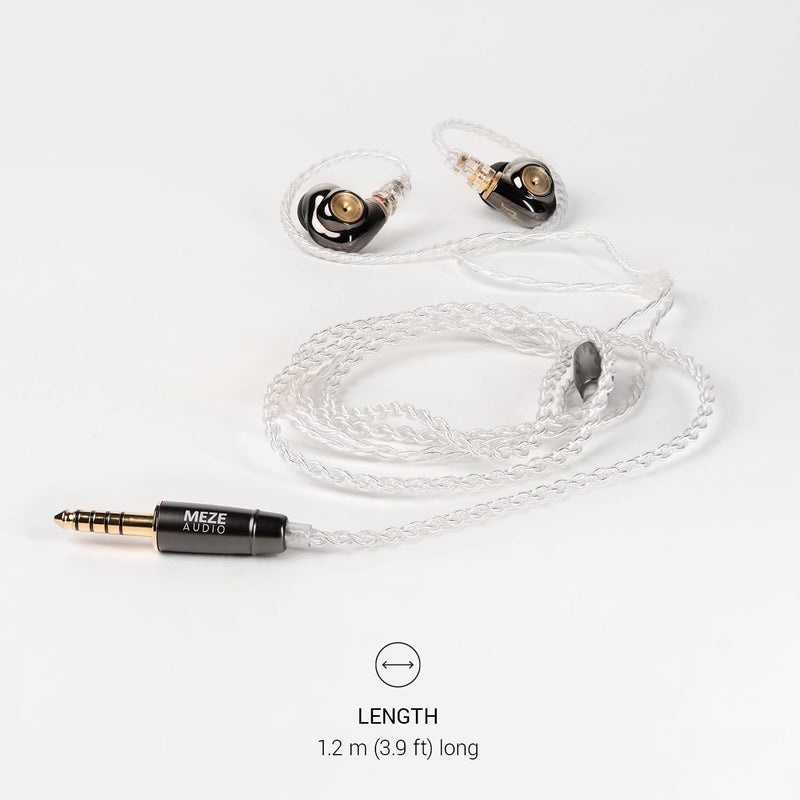MEZE AUDIO كابل من نوع من نوع MMCX إلى نوع 4.4 مم، مطلي بالفضة، لسماعات الهايفاي - الطول: 3.9 قدم - Image 5