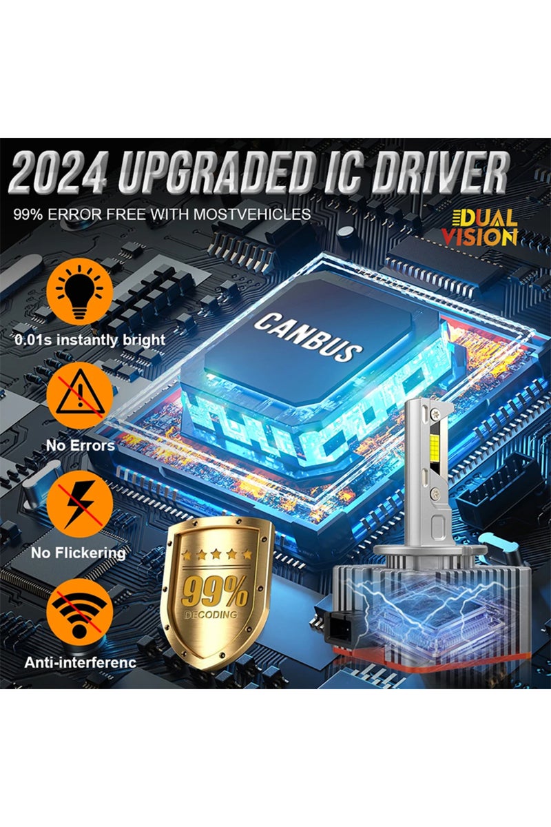 إيروريكس مصابيح أمامية للسيارات D1S D1R 110 واط 6000 كلفن D3S LED D1S متوافقة مع نظام كانبوس D2S D4S D5S D8S LED HID D1R D2R D3R - Image 2