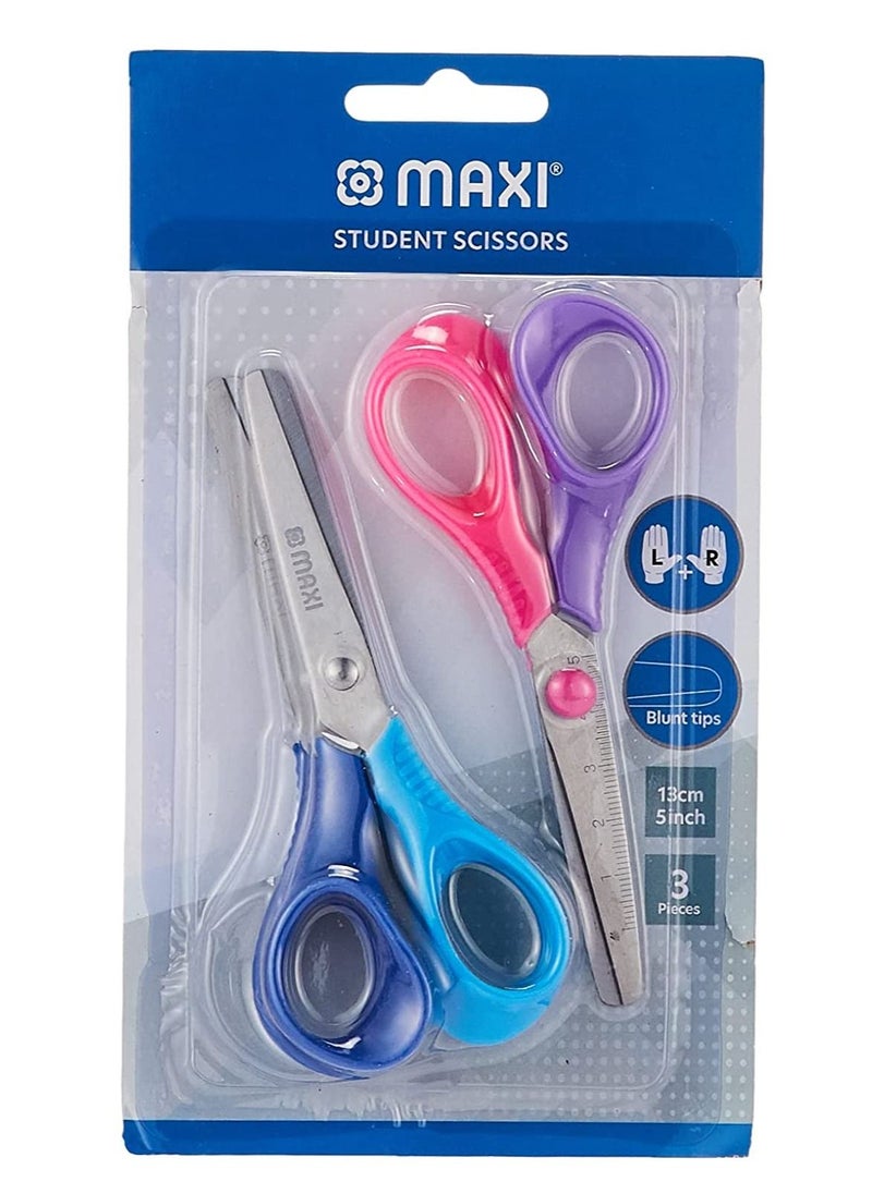 Maxi - 3-Piece Student Scissors Assorted Colors - Image 1