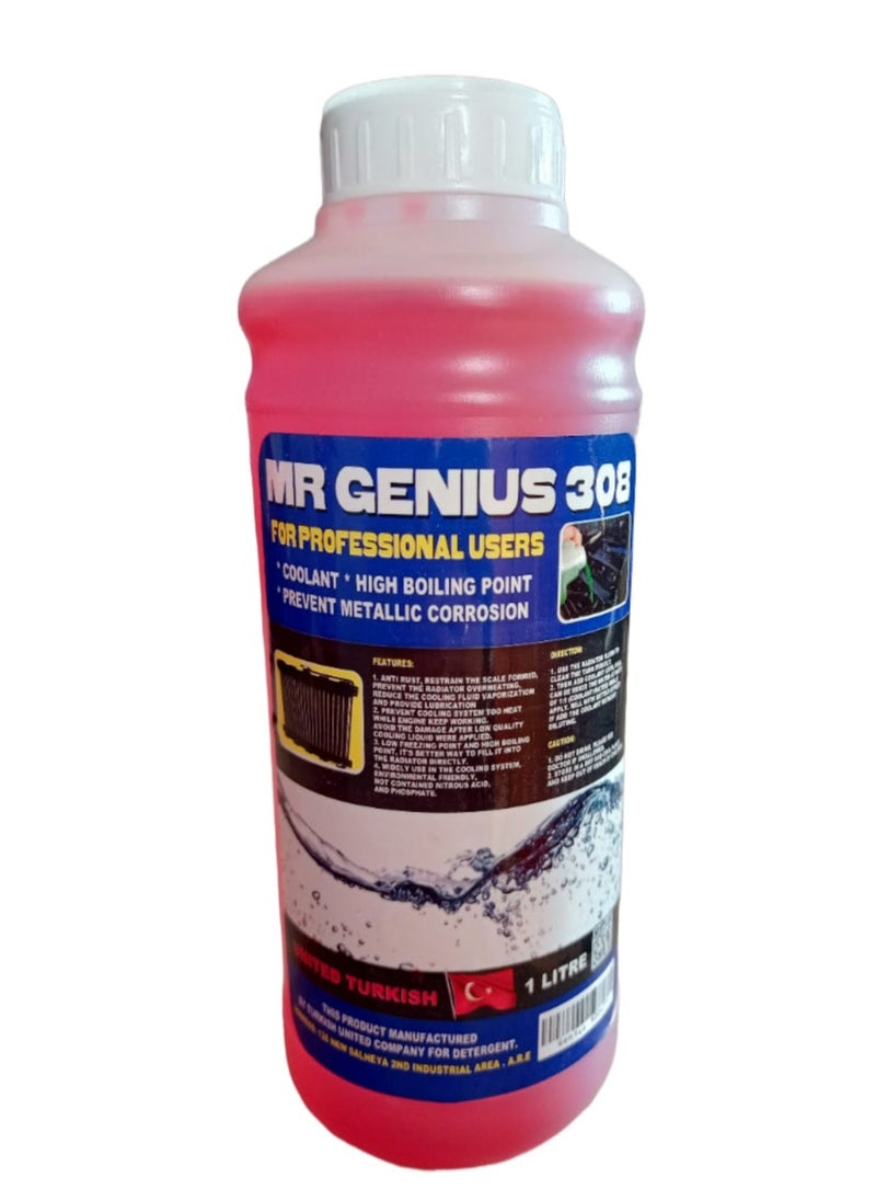 MR Genius 308 Radiator water MR.GENIUS RED 1L  - Image 1