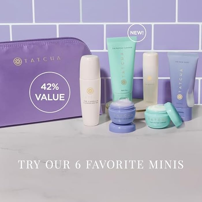 TATCHA Mini Favorites Set | Travel Sized Bestselling Cleansers, Essence, and Moisturizers | $120 Value - Image 2