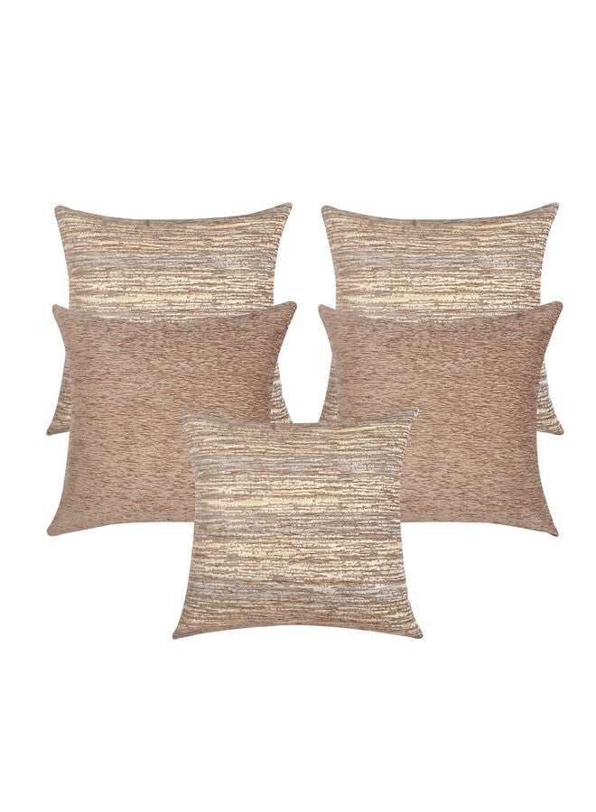 Cazimo Jacquard Decorative Abstract Design Soft Cushion Covers |Hypo-Allergenic|Washable| Non-Fade Diwan Sofa Pillow Covers For Home Bed & Living Room (Size - 16 x16 Inches, Color (Ivory) Set of 5 Pcs - Image 2