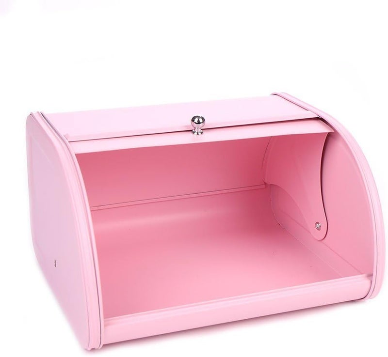 KL X458 Pink Bread Box Roll Top, Metal Bread Box for Kitchen Countertop, Large Capacity, Keeps Bakery Items Fresh Longer, Bread Bin for Kitchen Countertop, Breadbox to Store Cookies, Bagels, Muffins - Image 5