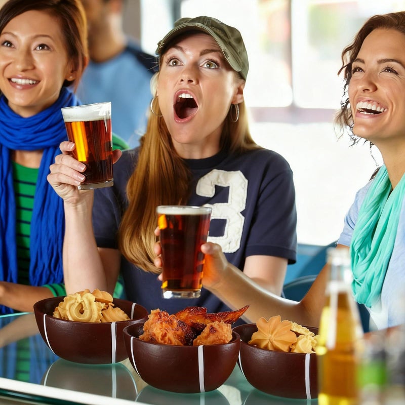 GlikCeil 3 Pcs Football Snack Bowl Reusable Resin 4.72 Inches Football Serving Trays Platter Serving Dishes for Tailgate Dinner Sports Event Game Day Birthday Party Decorations Everyday Use - Image 4