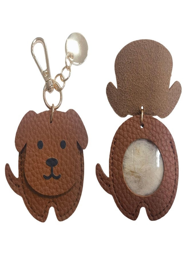 molxiobul Pet Hair Storage Keychain, Dog Fur Keepsake Bag Charm,Pet Memorial Gift Keyring, Handmade PU Leather Keychain for Collecting Dog Hair - Image 1