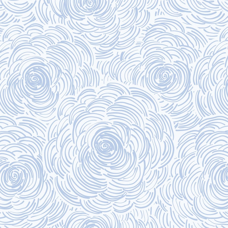 EeeComing Blue Peel and Stick Wallpaper Blue and White Floral Contact Paper Peel and Stick Floral Wallpaper Modern Self Adhesive Wall Paper Removable for Bedroom Cabinets Vinyl 17.3" X 78.7" - Image 1