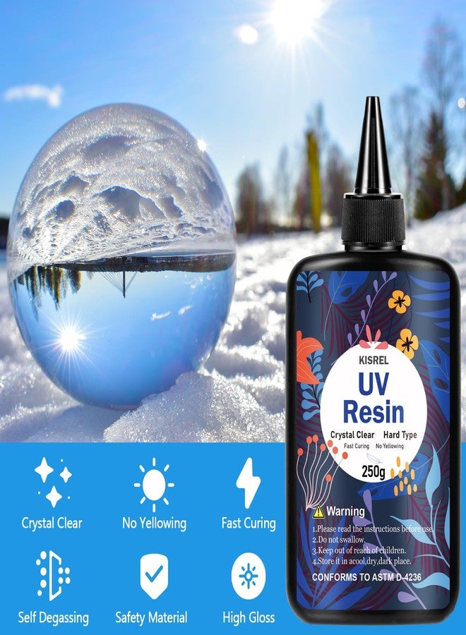 KISREL UV Resin 1000g，4 x 250g UV Resin Kit, Hard Type Crystal Clear Ultraviolet Curing UV Epoxy Resin for Craft Jewelry Making - Image 2