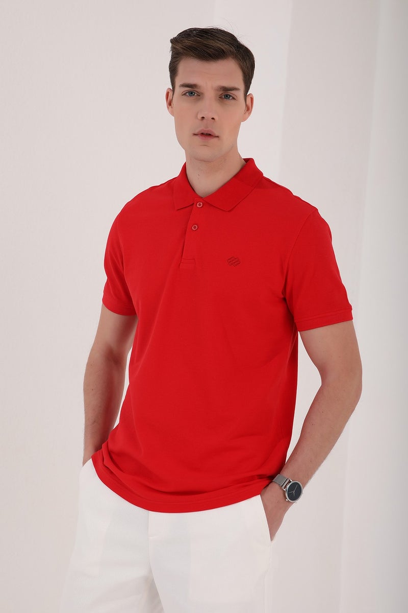 Tommy Life Polo Collar Red Men's T-shirt  - Image 1
