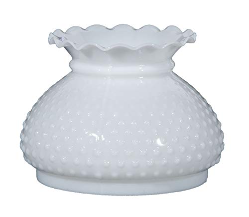B&P Lamp 7 Inch White Cased Glass Hobnail Student Shade - Image 1