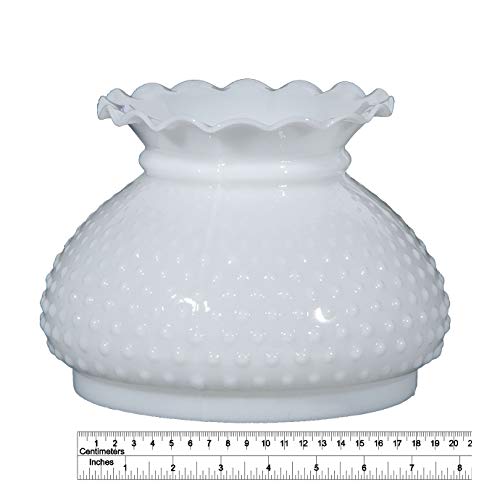 B&P Lamp 7 Inch White Cased Glass Hobnail Student Shade - Image 2