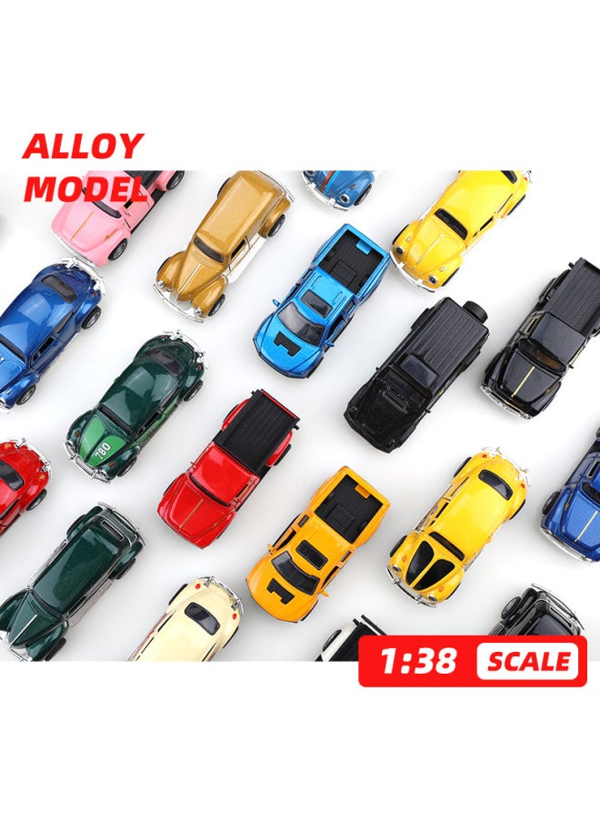 Generic - Bag 1:38 Retro Classic Classic Car Pickup Alloy Car Model Simulation Children's Toy Car Cross-border-Color:(bubble Bag) 1:38 Ben Gt Red - Image 1