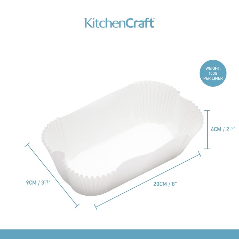KitchenCraft Loaf Tin Liners, Non Stick, Cake and Bread Tin, 20 x 9 cm, Pack of 40 Liners, White - Image 3