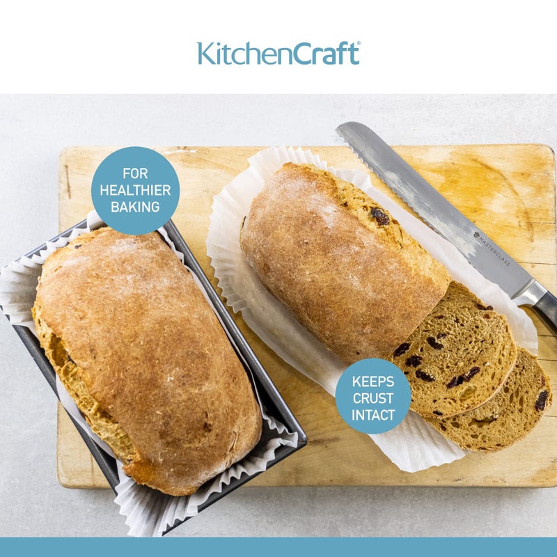 KitchenCraft Loaf Tin Liners, Non Stick, Cake and Bread Tin, 20 x 9 cm, Pack of 40 Liners, White - Image 5