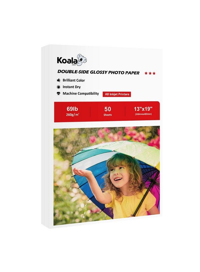 KOALA PAPER Koala Photo Paper 13X19 Inches Heavyweight Double Sided High Glossy 50 Sheets 260Gsm Only Compatible With Inkjet Printer - Image 1