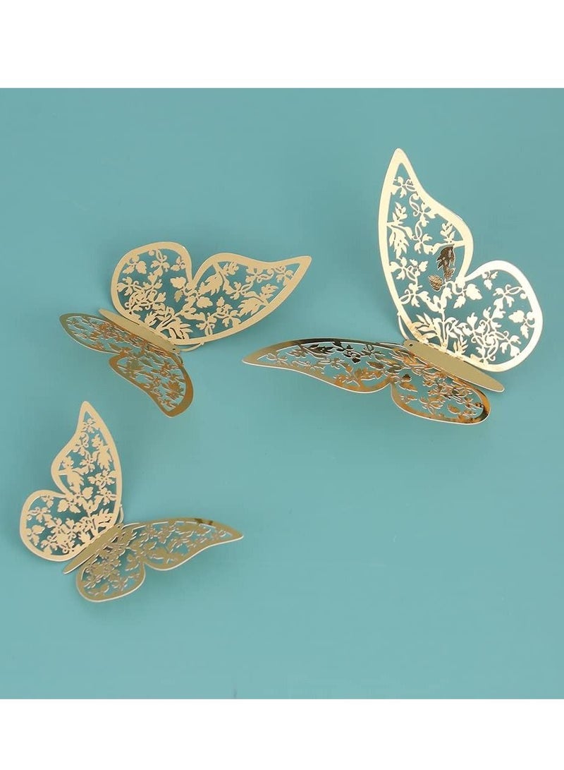 Cool Baby 3D Gold Butterfly Wall Stickers 12 Piece - Image 3