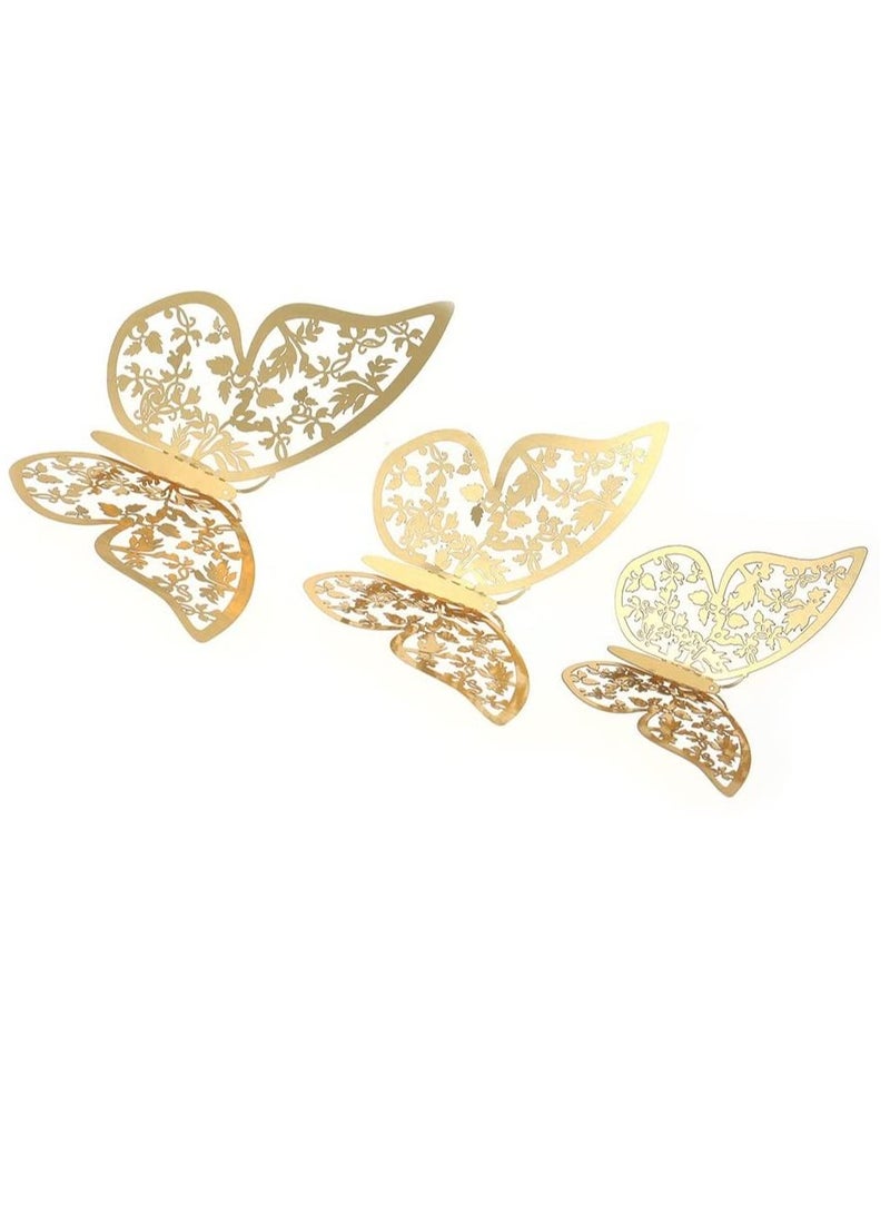 Cool Baby 3D Gold Butterfly Wall Stickers 12 Piece - Image 2