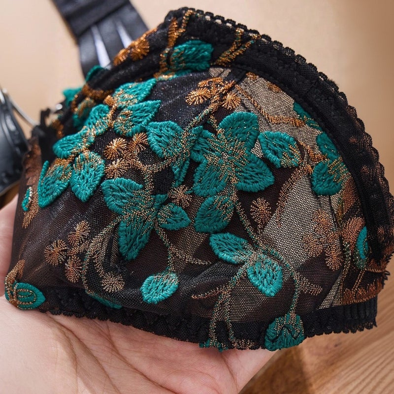 Lace Embroidery Push-up Breathable Luxury Bra and Panty Set - Image 3
