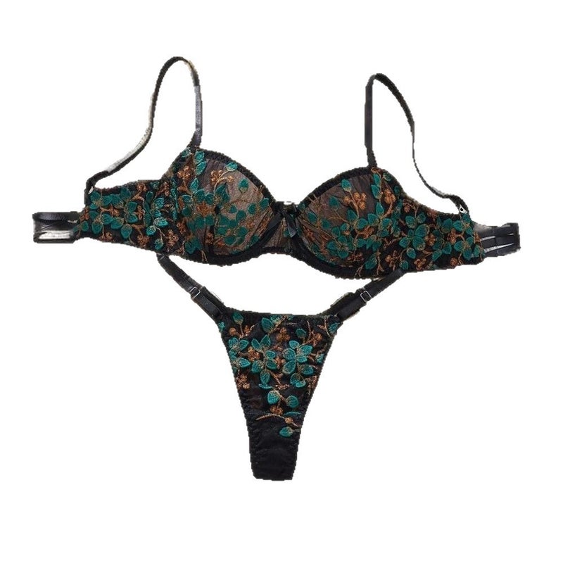 Lace Embroidery Push-up Breathable Luxury Bra and Panty Set - Image 5