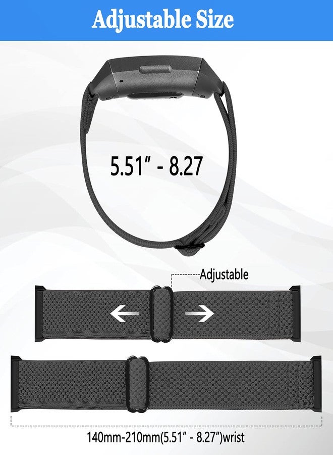Vodtian Elastic Nylon Watch Band Compatible with Fitbit Charge 4 /Fitbit Charge 3 /SE, Adjustable Braided Solo Loop Sport Straps Replacement Wristband for Women Men - Image 4