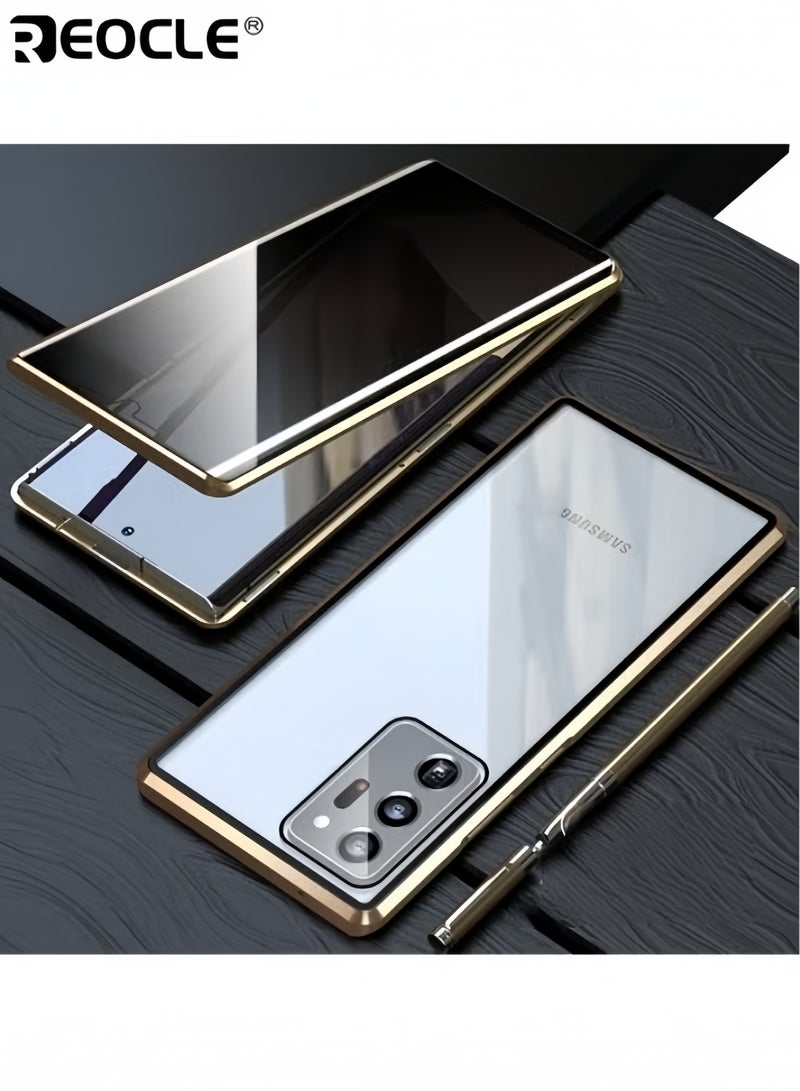 REOCLE Phone Case for Samsung S23 Ultra Magnetic Cover Magnetic Adsorption Technology Metal Frame Case Tempered Glass Back Cover Support Wireless Charging - Image 1