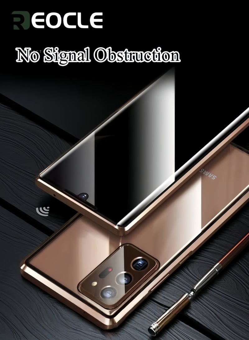 REOCLE Phone Case for Samsung S23 Ultra Magnetic Cover Magnetic Adsorption Technology Metal Frame Case Tempered Glass Back Cover Support Wireless Charging - Image 4
