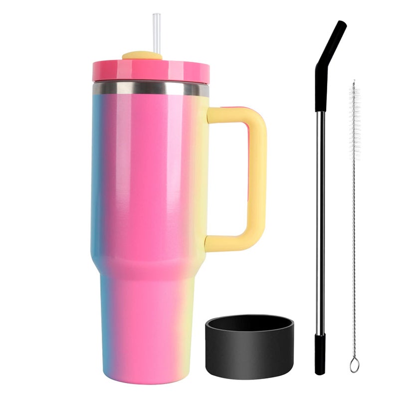 BLING 40oz Tumbler with Handle and Straw Lid,Stainless Steel Travel Mug Water Bottle Cup,Reusable Insulated Vacuum Cup - Image 1