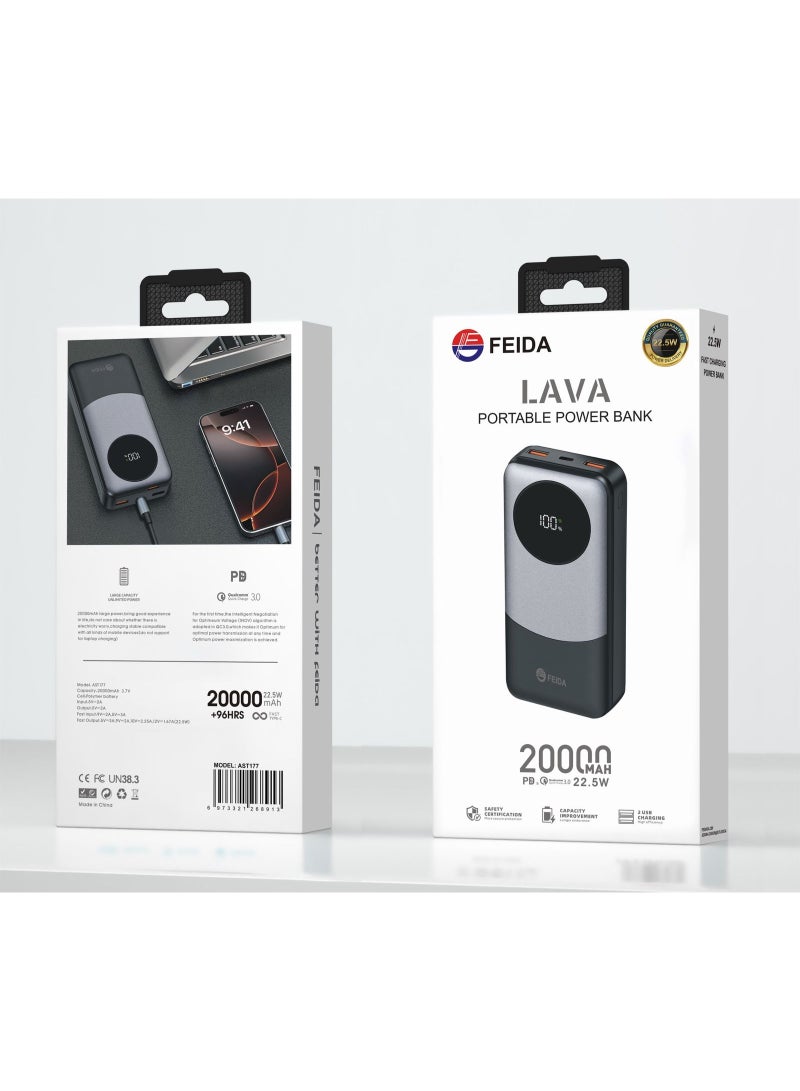 FEIDA 20000mAh Portable Battery Power Bank with Digital Display