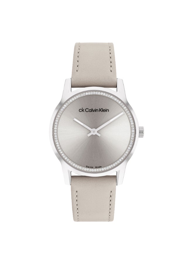 CALVIN KLEIN CALVIN KLEIN ROUND ANALOG WOMEN'S GREY CASE WATCH - 25000023  - Image 2