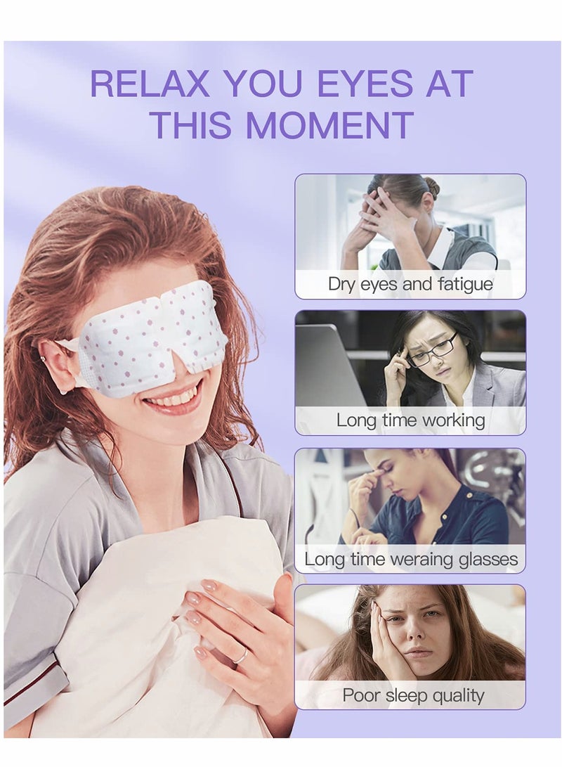 Steam Eye Mask,10 Packs Hot Steam Eye SPA Mask, Relieve Eyestrain Warming Eye Patch, Lavender Fragrance - Image 2