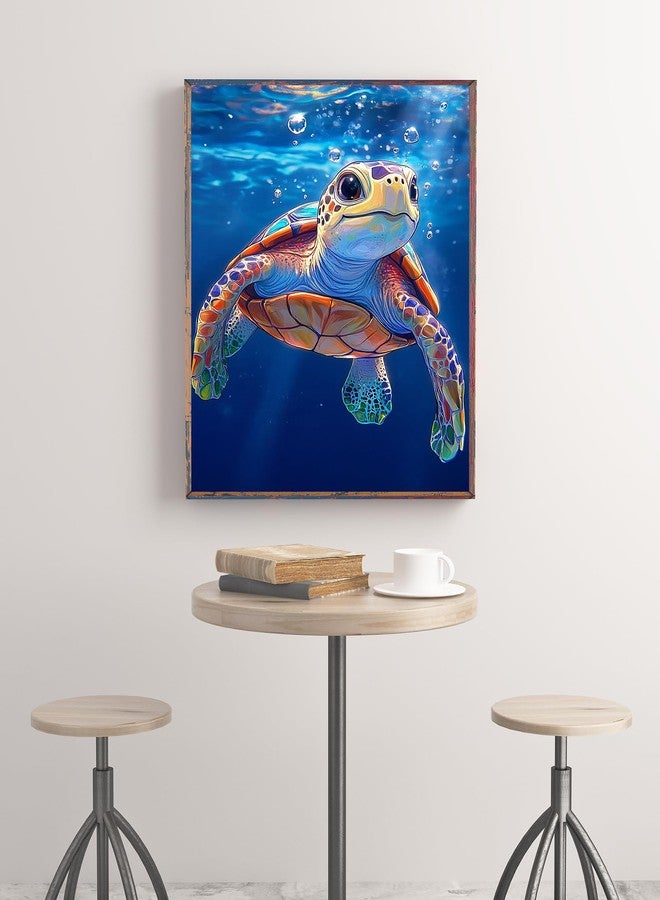 KINPLUB Sea Turtle Diamond Painting Kits for Adults Beginners, Turtle Diamond Art Kits for Adults, DIY Full Drill Round Gem Art Dots for Home Wall Decor 12x16 Inch - Image 5