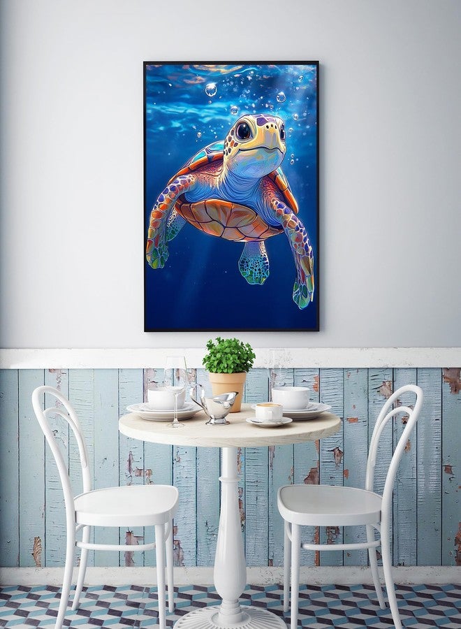 KINPLUB Sea Turtle Diamond Painting Kits for Adults Beginners, Turtle Diamond Art Kits for Adults, DIY Full Drill Round Gem Art Dots for Home Wall Decor 12x16 Inch - Image 3