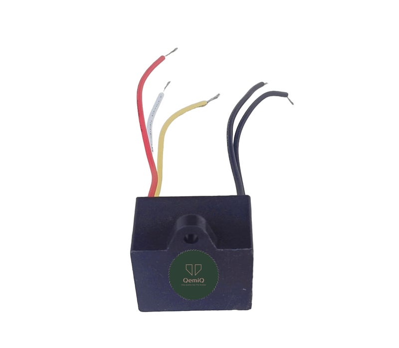 QemiQ® -Ceiling Fan Capacitor "5 Wire 2.1uf/2.5uf/3uf" 50/60Hz - Square Shape (black) - Image 2