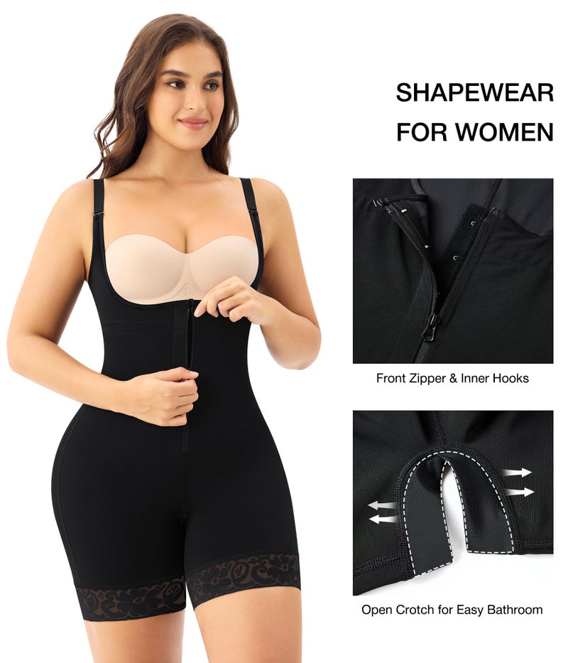 Eleady Full Body Shapewear for Women Fajas Colombianas Moldeadoras Overbust Postpartum Slimming Bodysuit Tummy Control - Black,Medium - Image 4