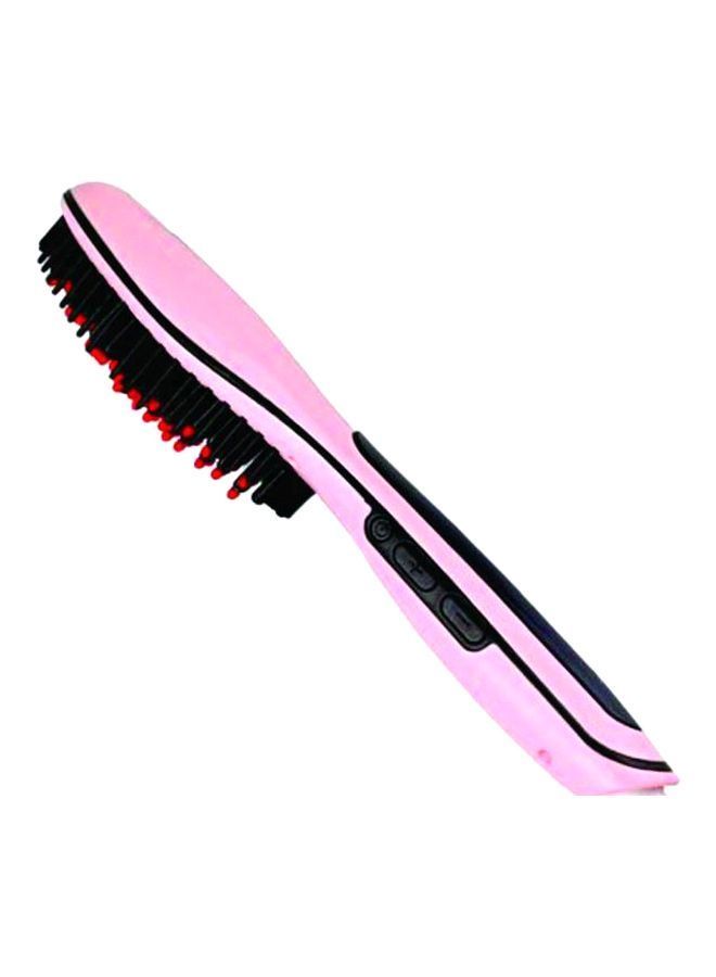 NIBEMINENT Hair Straightening Brush Pink/Black - Image 1