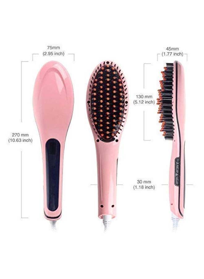 NIBEMINENT Hair Straightening Brush Pink/Black - Image 4